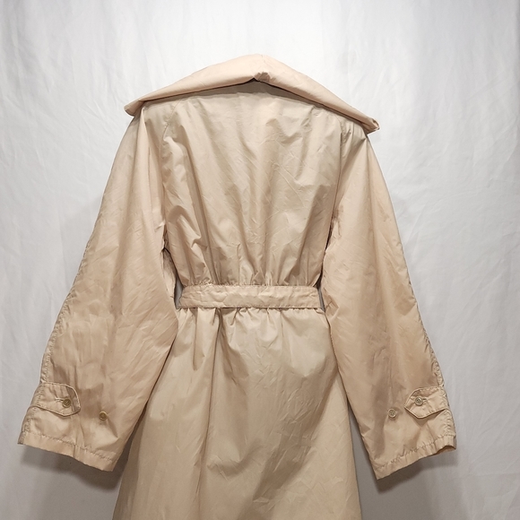 VINTAGE 1960's ALLIGATOR LACOSTE Full-Fit Utility Hooded Belted Trech Coat Sz L - Picture 4 of 12